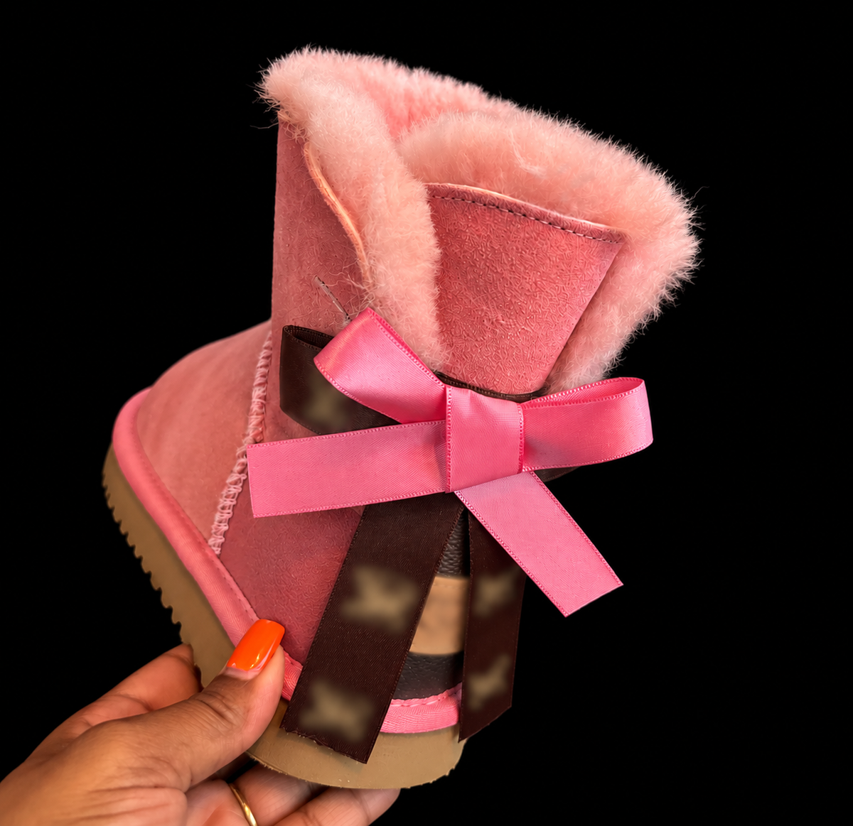 Pink Monogram Boots