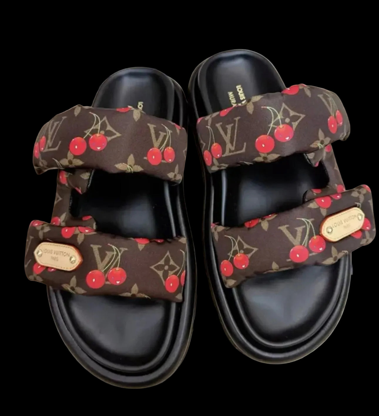 Double strap cherry sandals